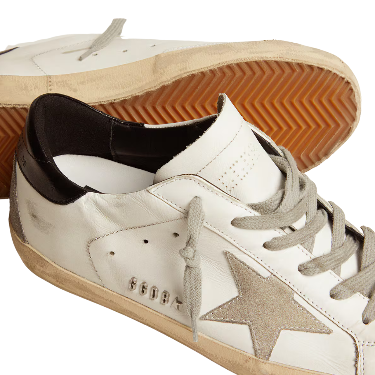 Golden Goose Women's Super-Star with black heel tab and metal stud lettering