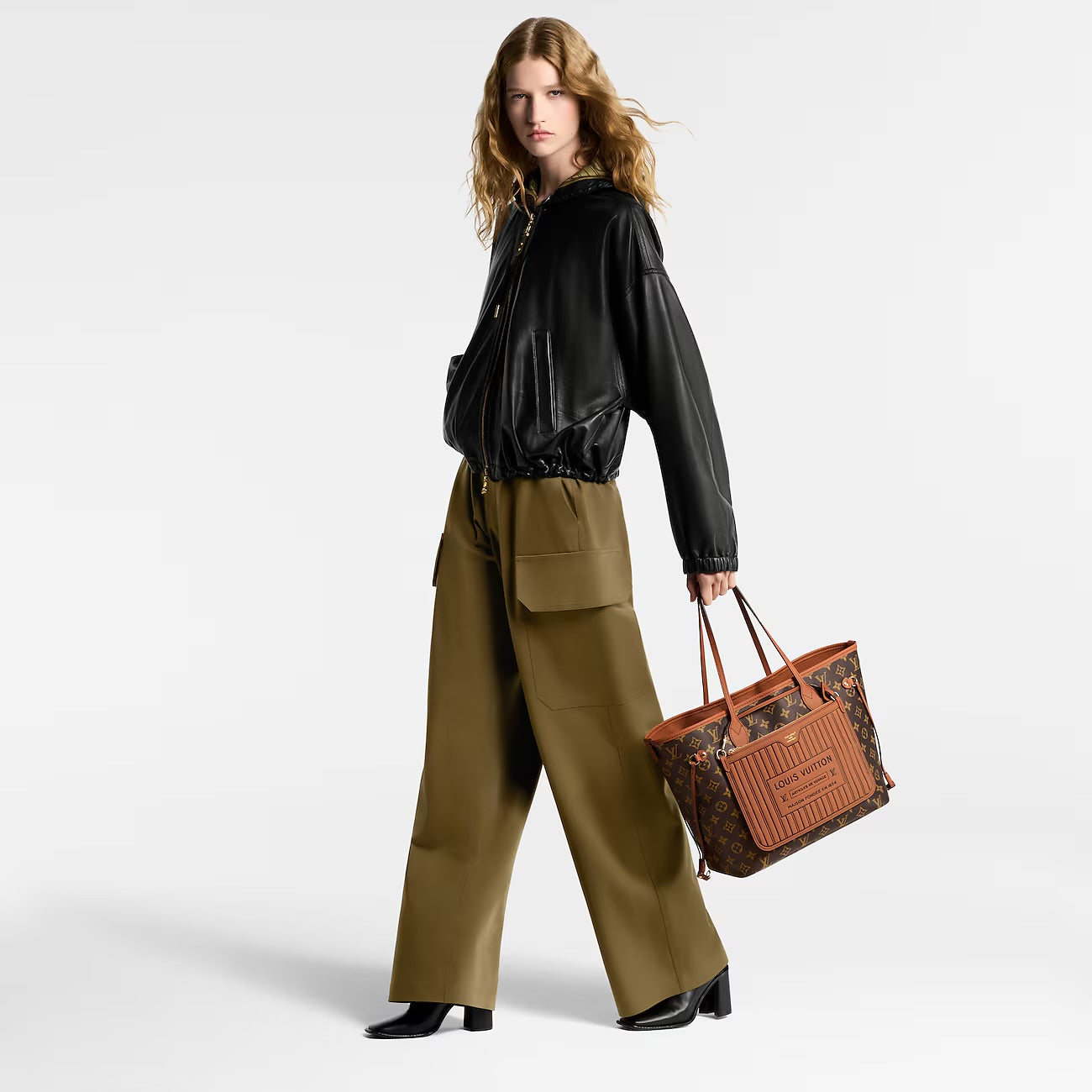 LOUIS VUITTON BAG Neverfull Inside Out MM Tan