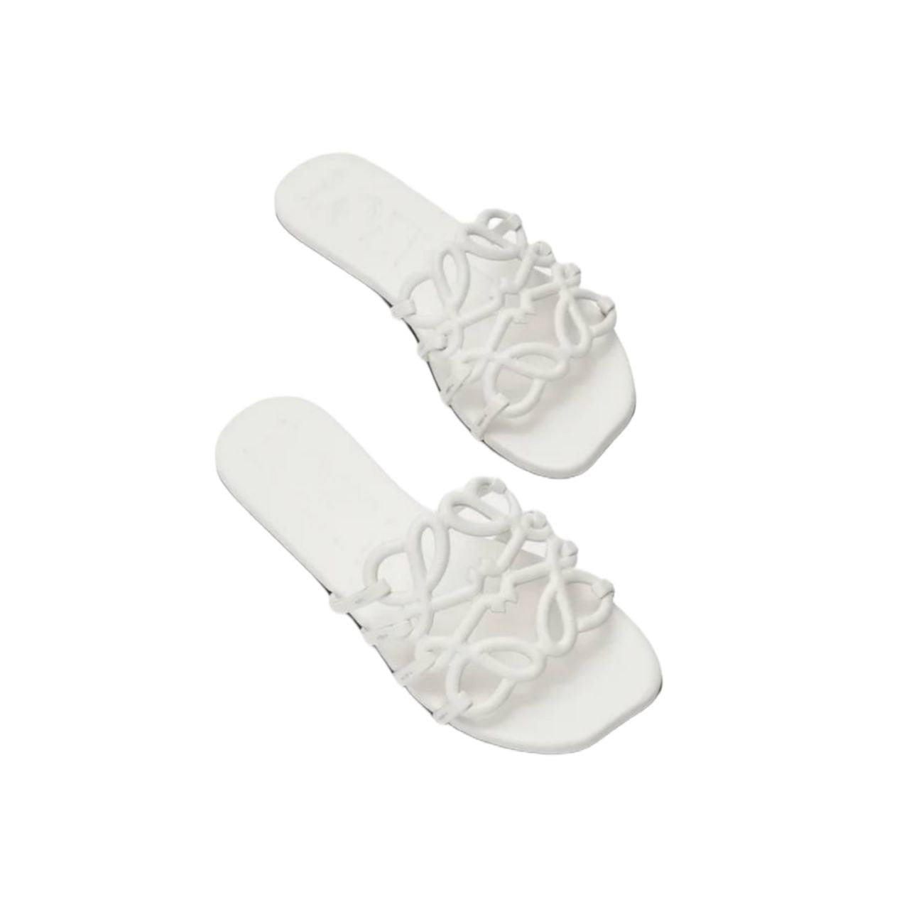 Loewe Petal Anagram slide in soft calfskin white