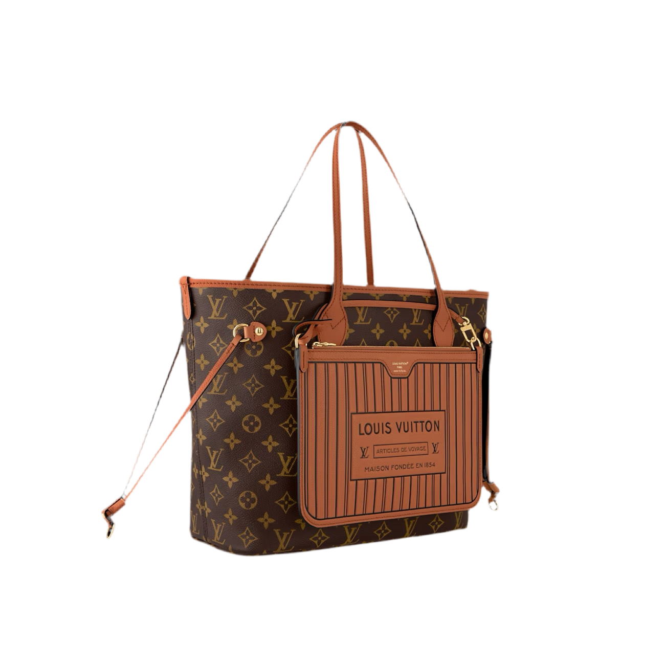 LOUIS VUITTON BAG Neverfull Inside Out MM Tan
