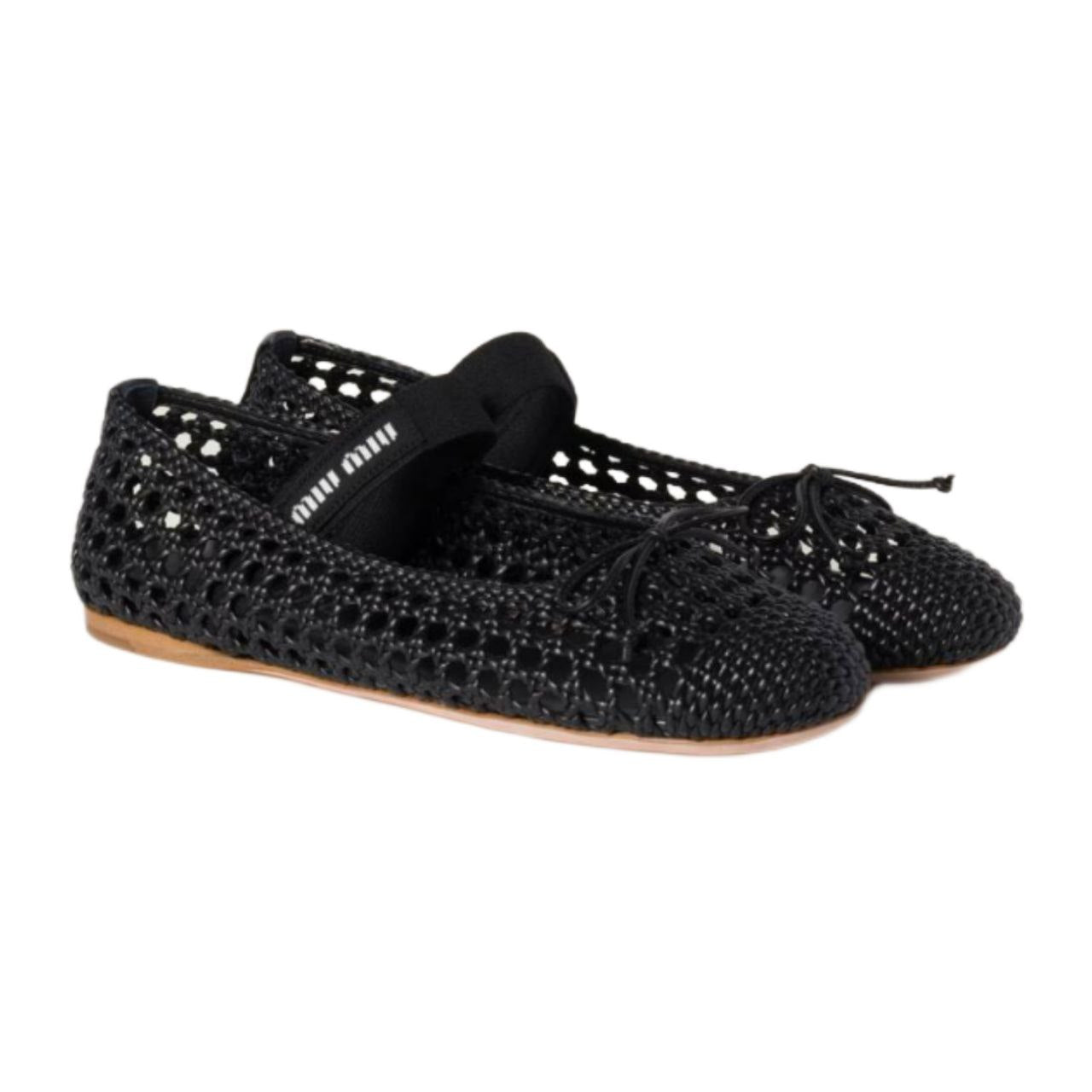 Miu miu Woven nappa leather ballerinas
