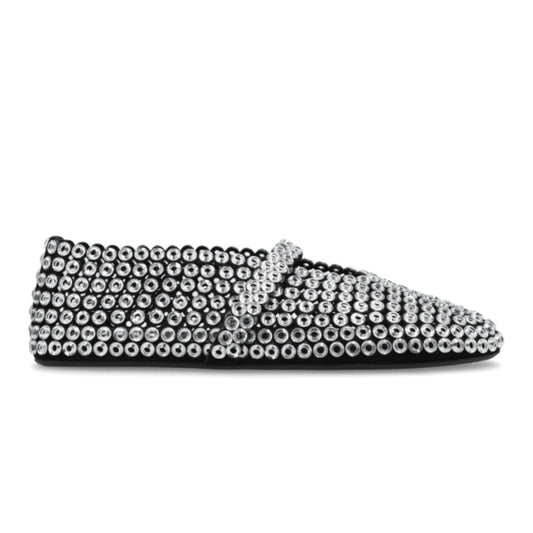 Alaïa Women's Gray Ballerinas Eyelet
