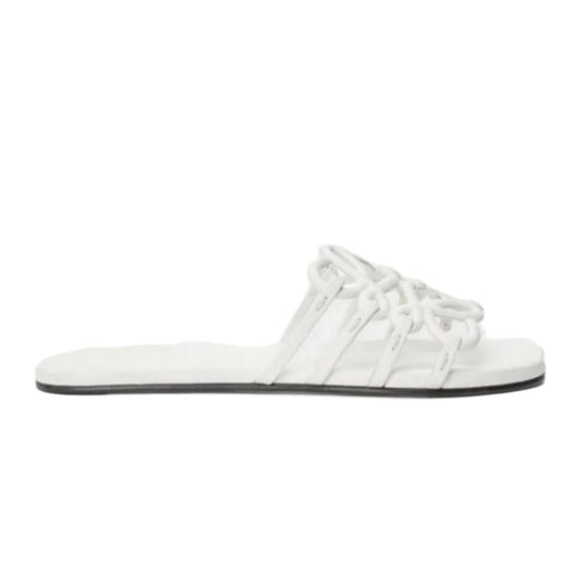 Loewe Petal Anagram slide in soft calfskin white
