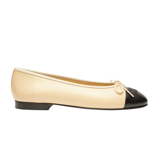 chanel BALLET FLATS Lambskin beige & Black