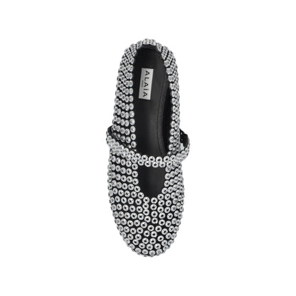 Alaïa Women's Gray Ballerinas Eyelet